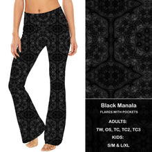  Black Mandala  - Yoga Flares with Pockets