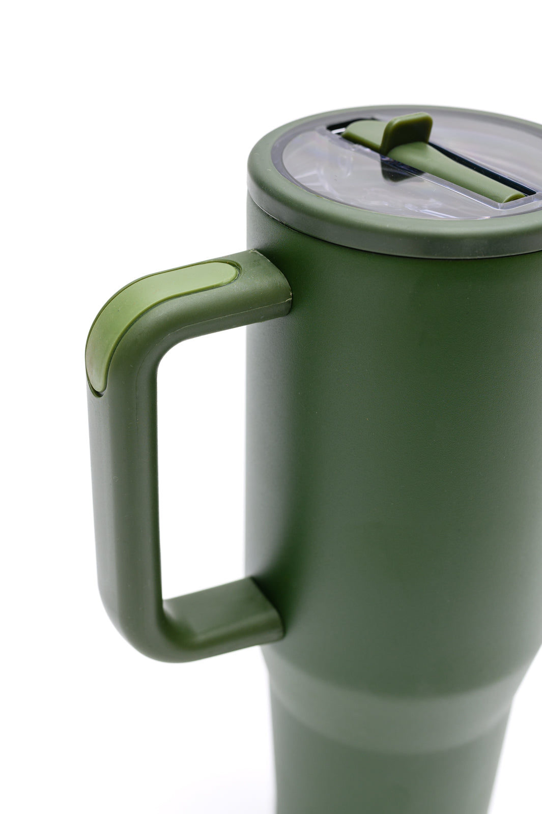 Forest green 40oz insulated tumbler with leakproof lid and removable straw
