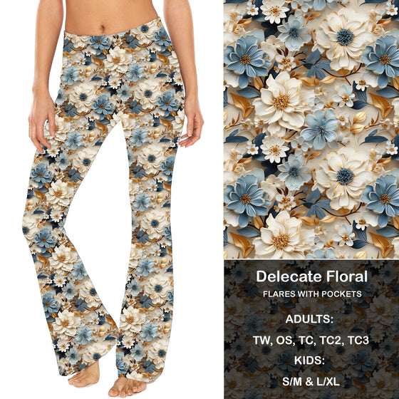 DelIcate Floral- Yoga Flares with Pockets
