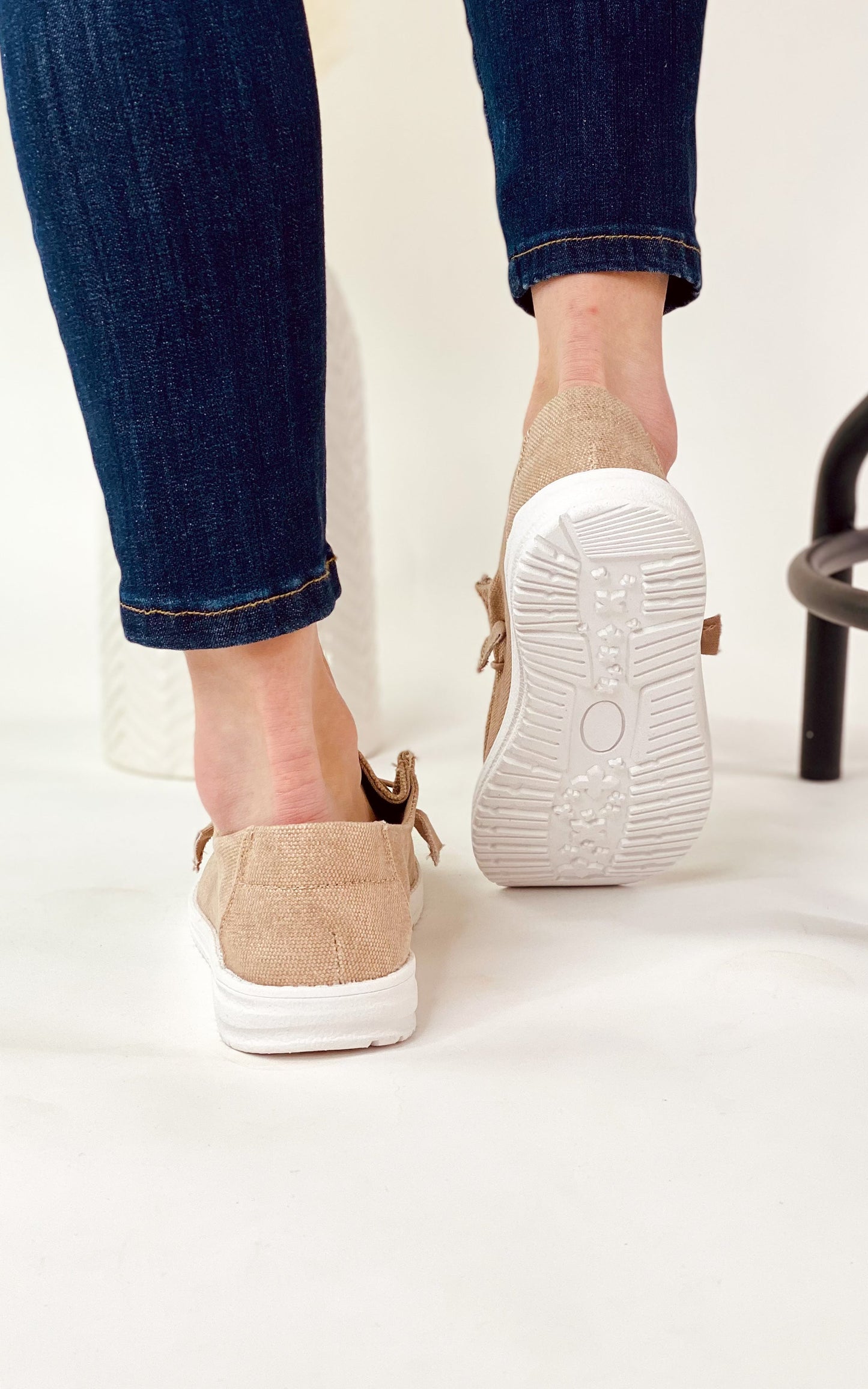 Maco Water Drop Rose Gold Rhinestone Flats with cushioned footbed and heat-pressed rhinestones