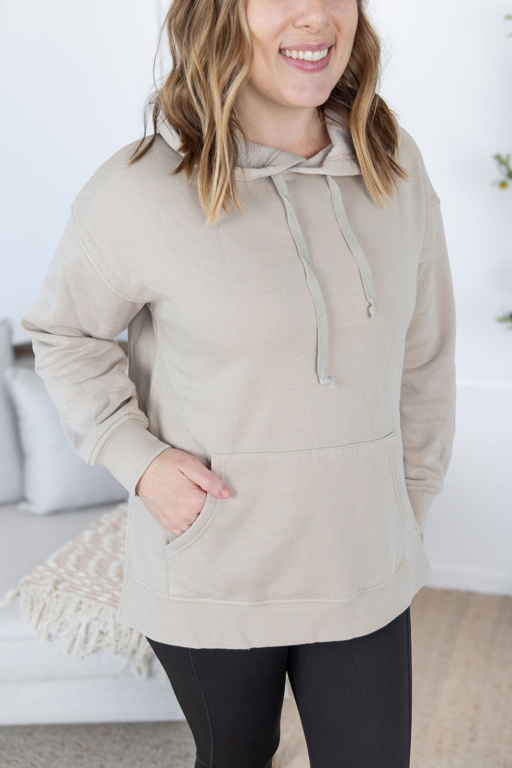 Michelle Mae peyote vintage wash hoodie with kangaroo pocket and side slits