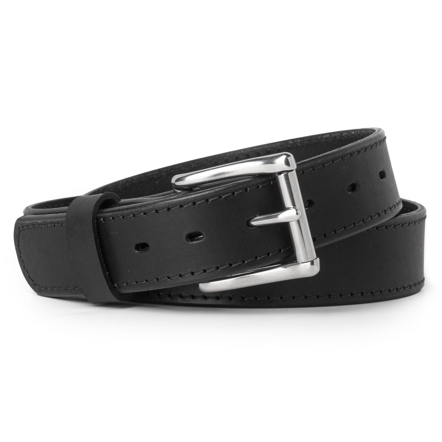 Baron distressed leather vintage belt, 1.5-inch full-grain strap with silver buckle, handmade in USA by Main Street Forge