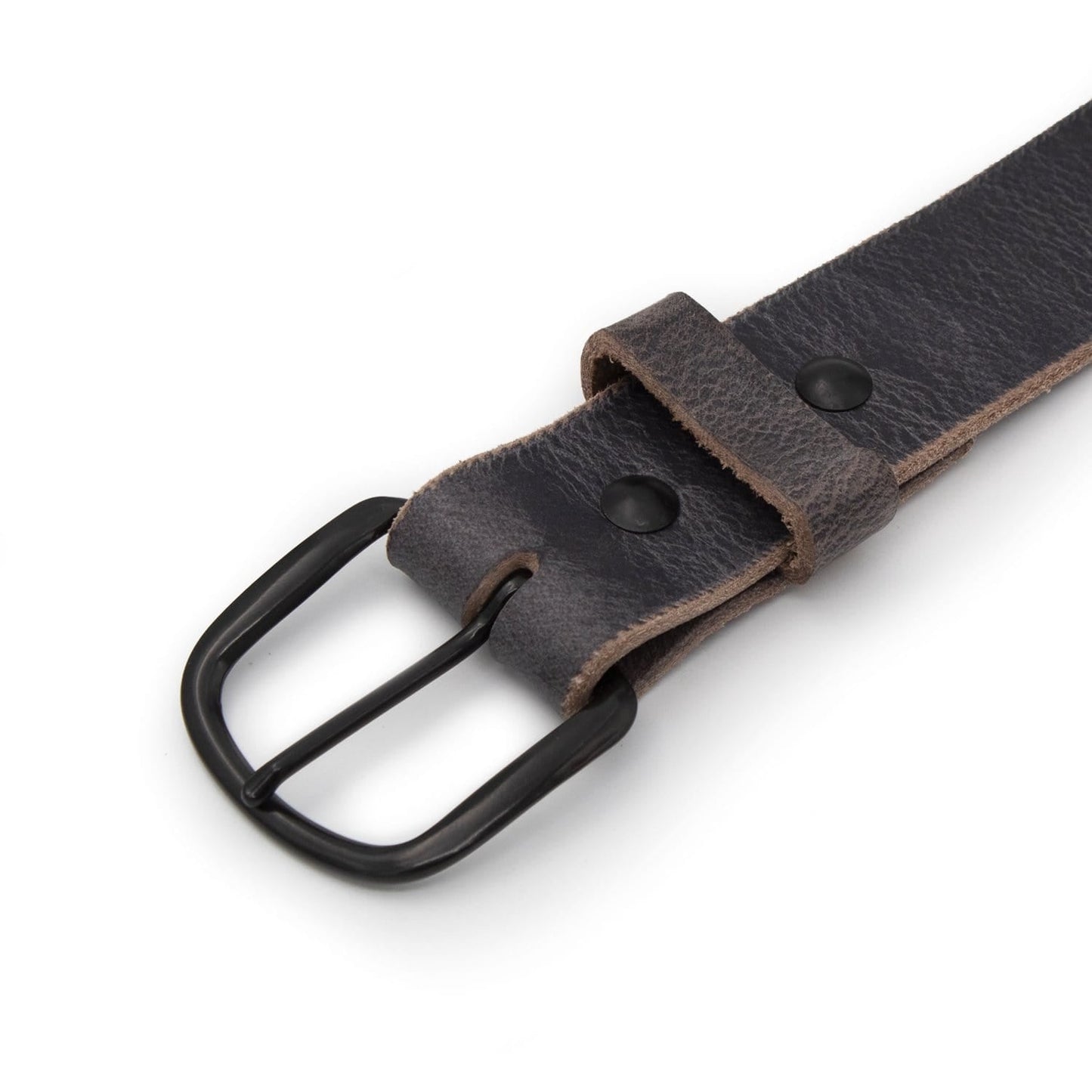 Bootlegger distressed leather belt in rustic brown full-grain leather, handmade in USA by Main Street Forge
