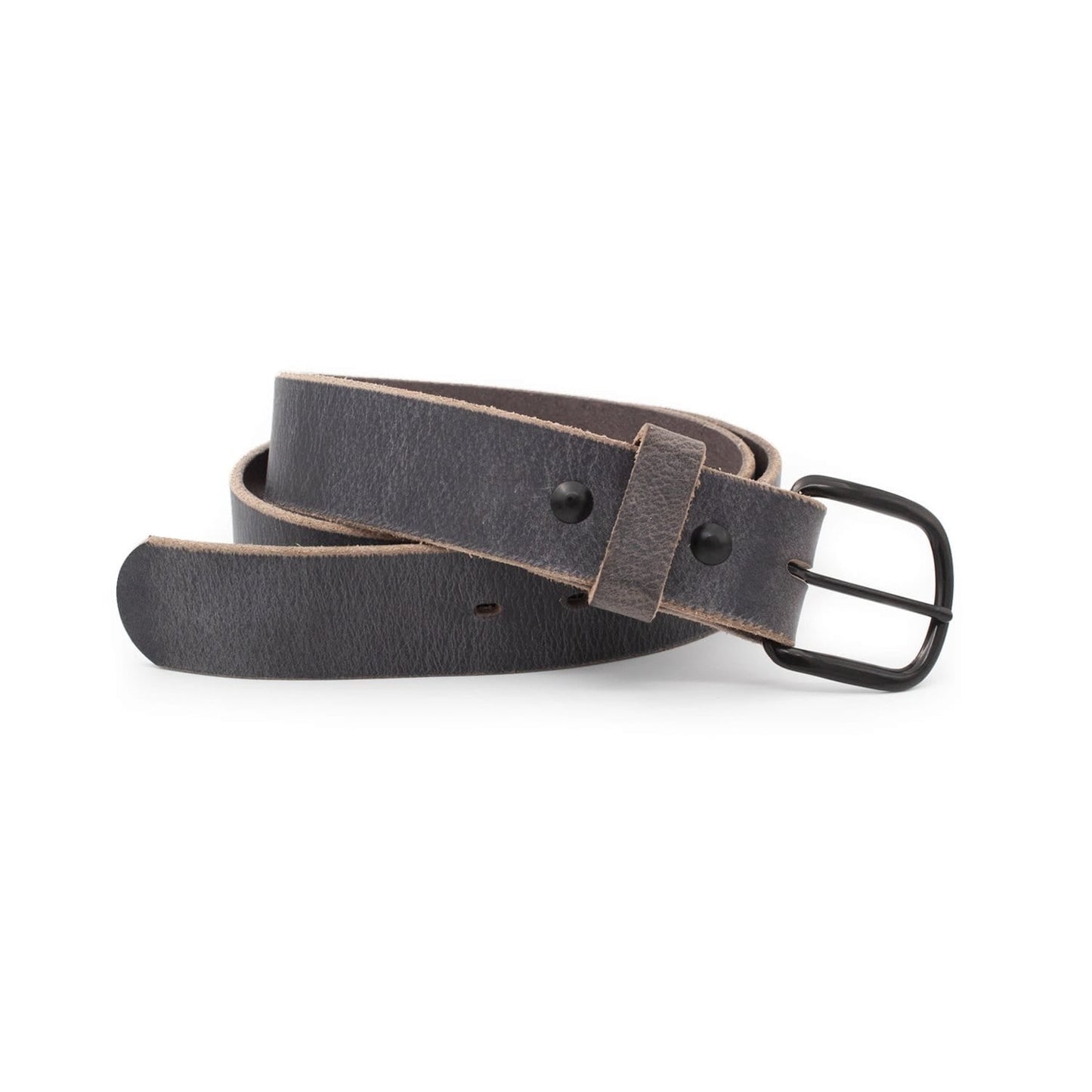 Bootlegger distressed leather belt in rustic brown full-grain leather, handmade in USA by Main Street Forge