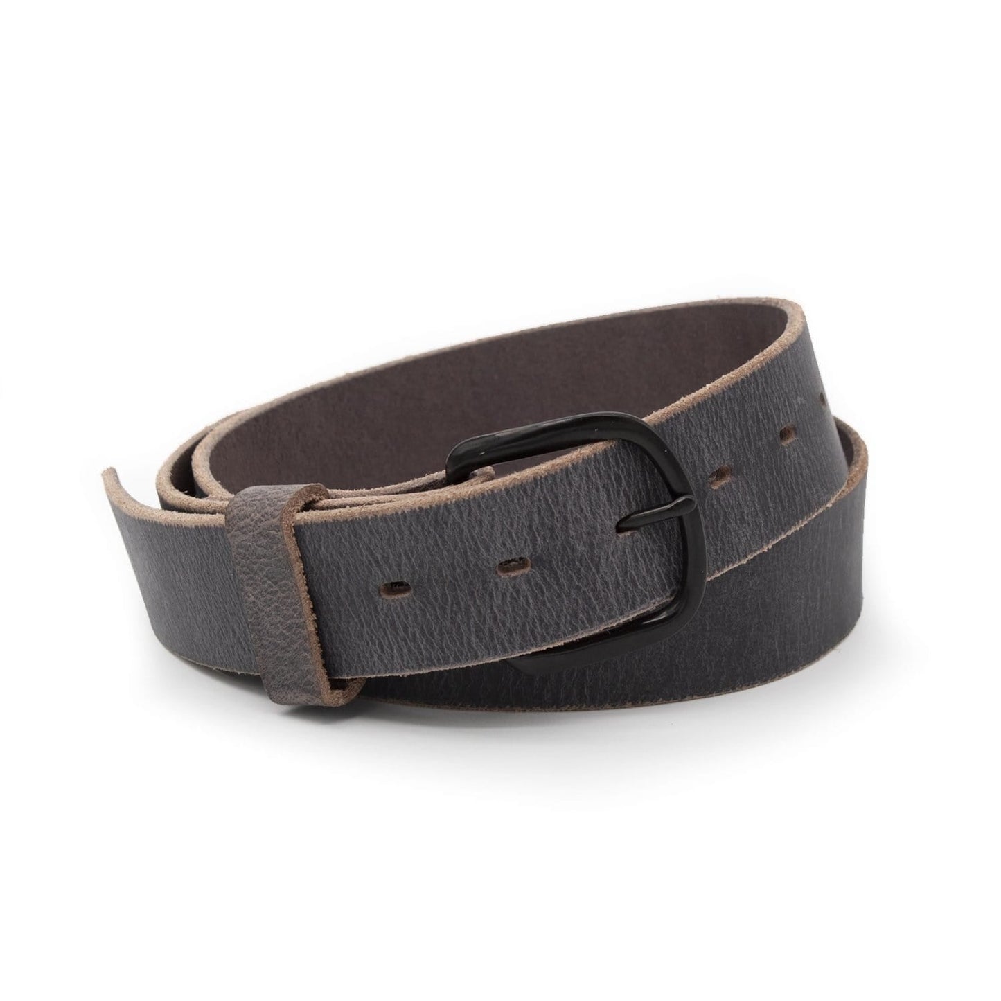 Bootlegger distressed leather belt in rustic brown full-grain leather, handmade in USA by Main Street Forge