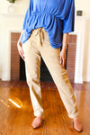 Judy Blue Feeling Fine Khaki Garment Dyed Drawstring Jogger Jeans