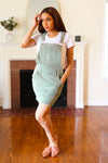 Judy Blue Weekend Ready Army Green Garment Dyed Distressed Overall Skirt