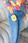Manilla Smiley Face Patch Coin Purse Keychain