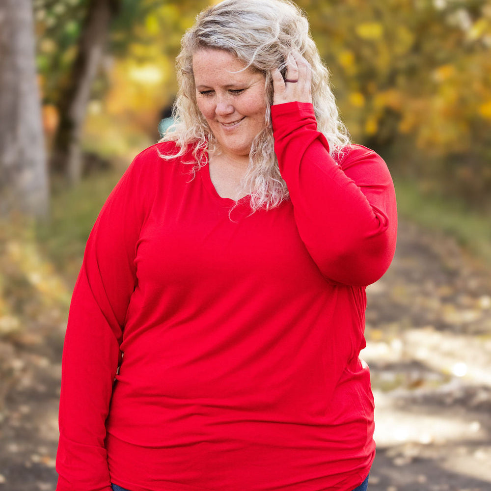 
                      
                        Leah Long Sleeve Top - Red
                      
                    