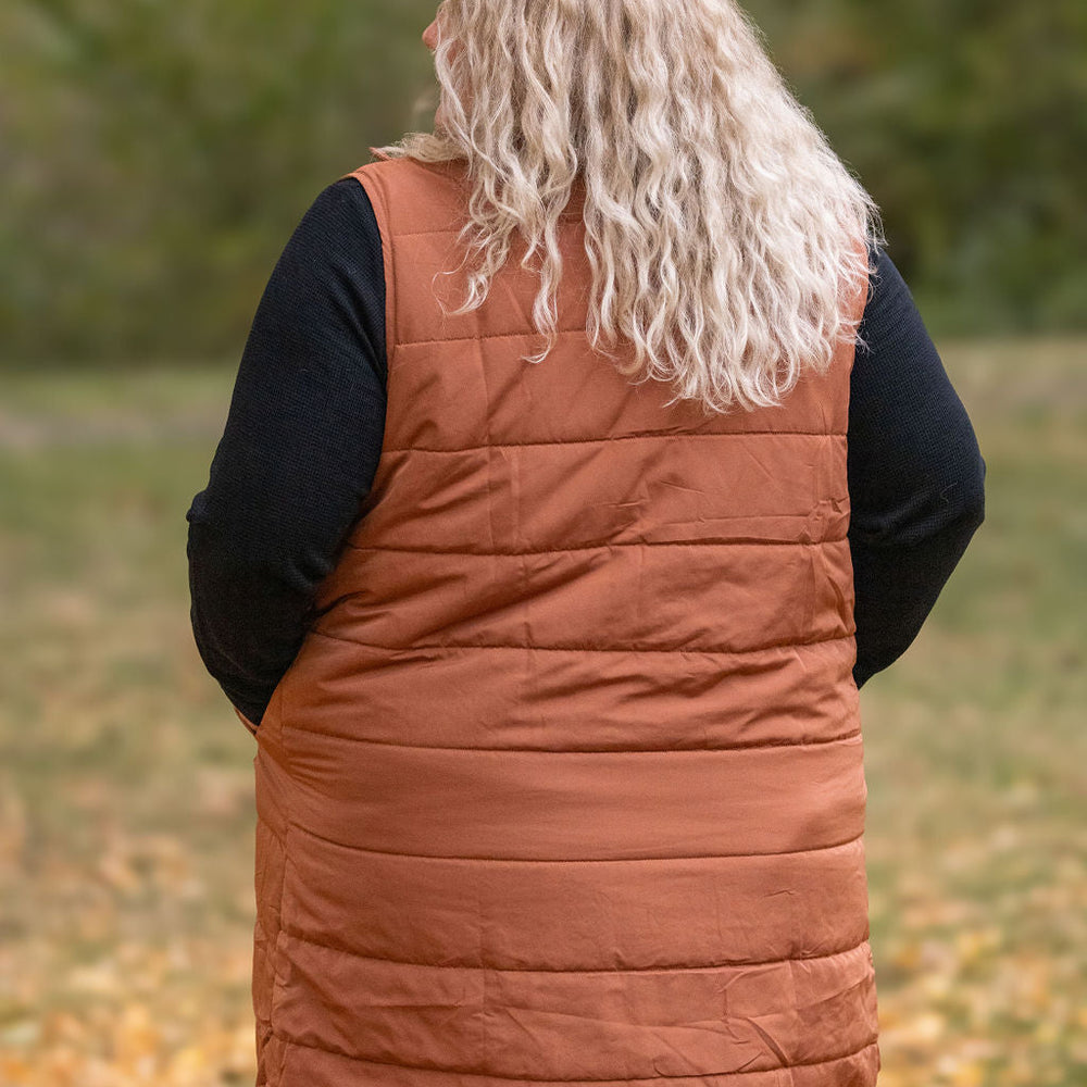 
                      
                        Harlow Long Vest - Cinnamon
                      
                    