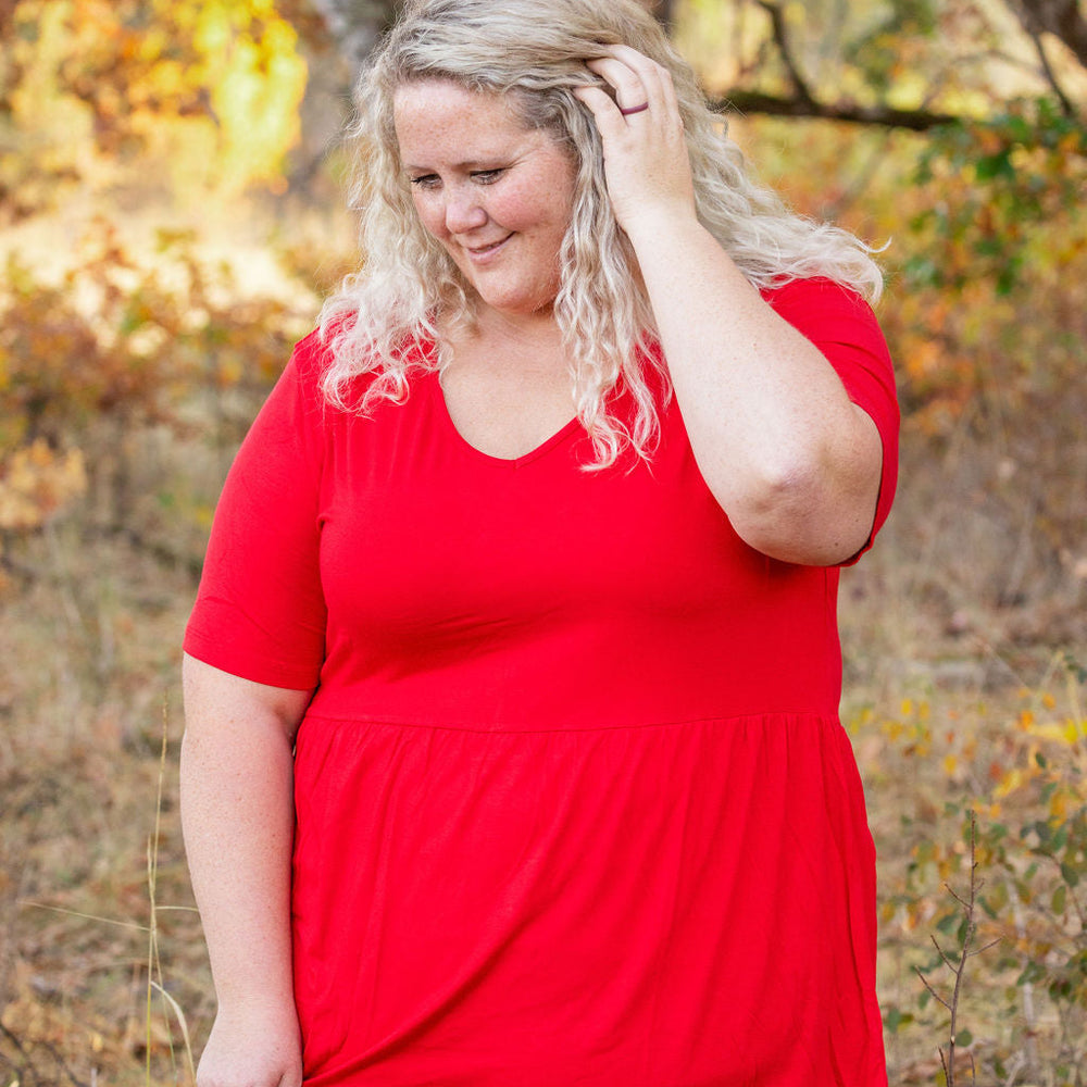 
                      
                        Sarah Ruffle Short Sleeve - Red
                      
                    