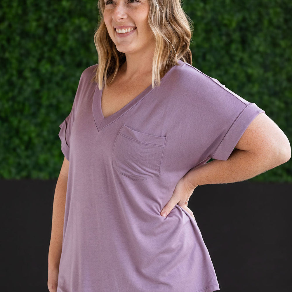 
                      
                        IN STOCK Sierra Pocket Tops - Dusty Purple
                      
                    