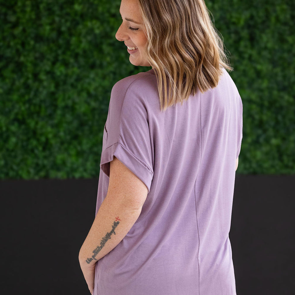 
                      
                        IN STOCK Sierra Pocket Tops - Dusty Purple
                      
                    