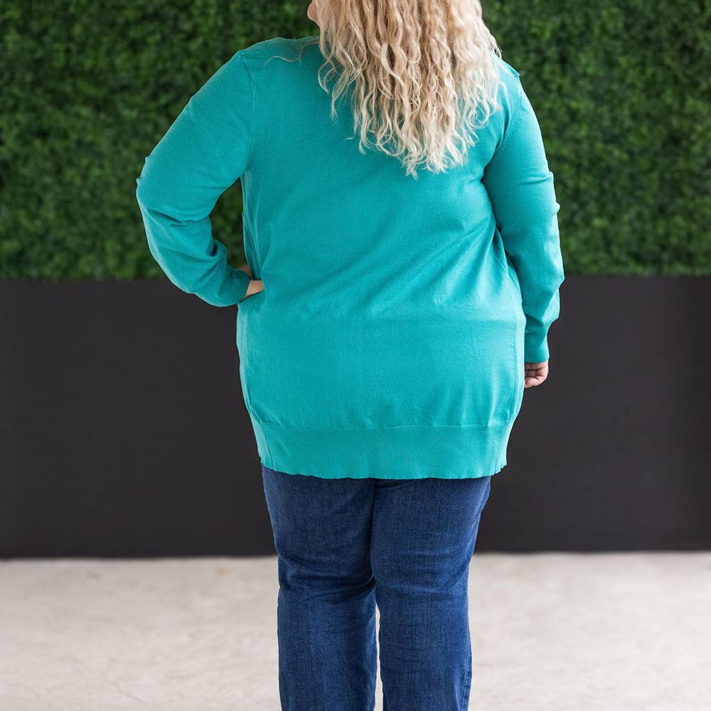 
                      
                        High Pocket Cardigan - Teal FINAL SALE
                      
                    