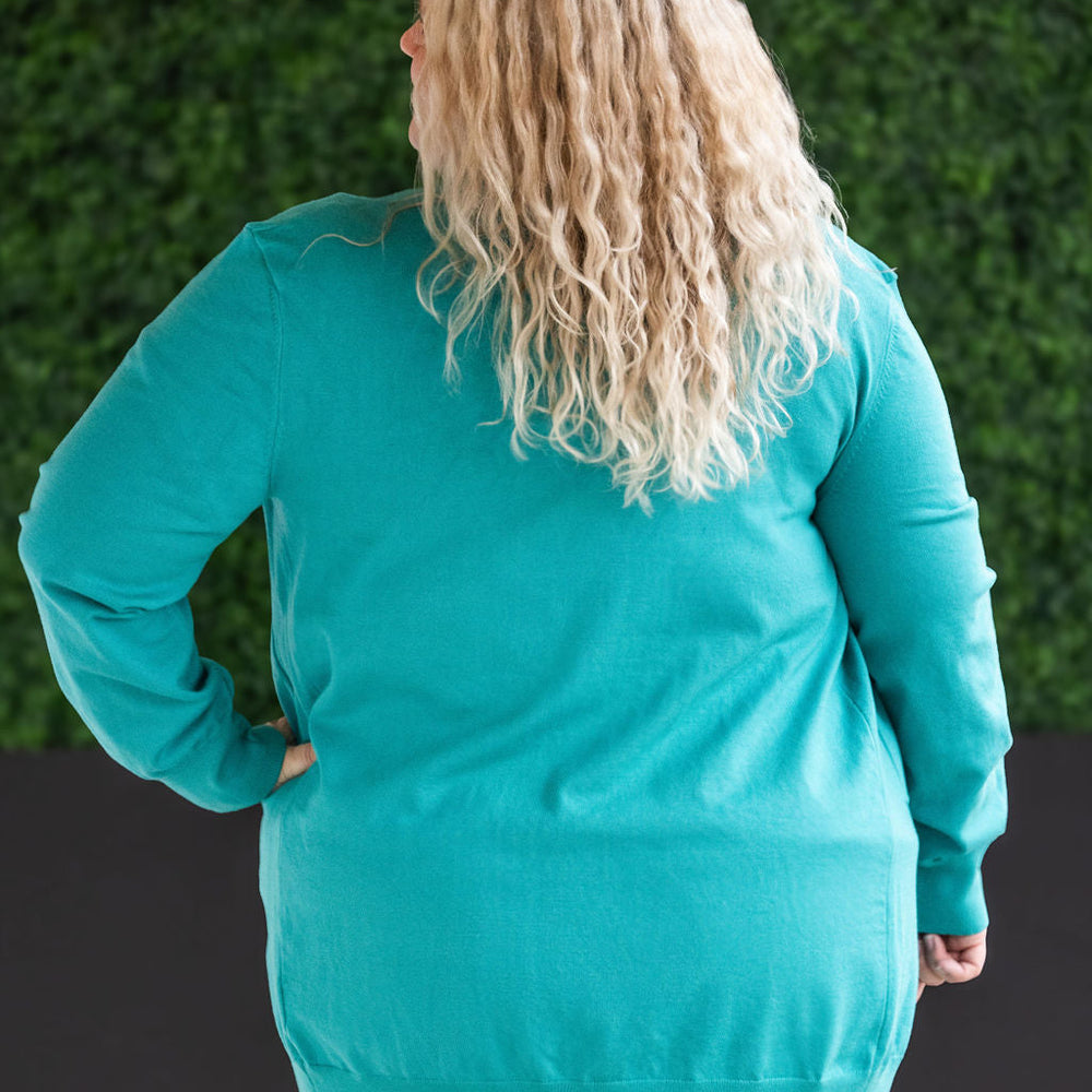 
                      
                        High Pocket Cardigan - Teal FINAL SALE
                      
                    