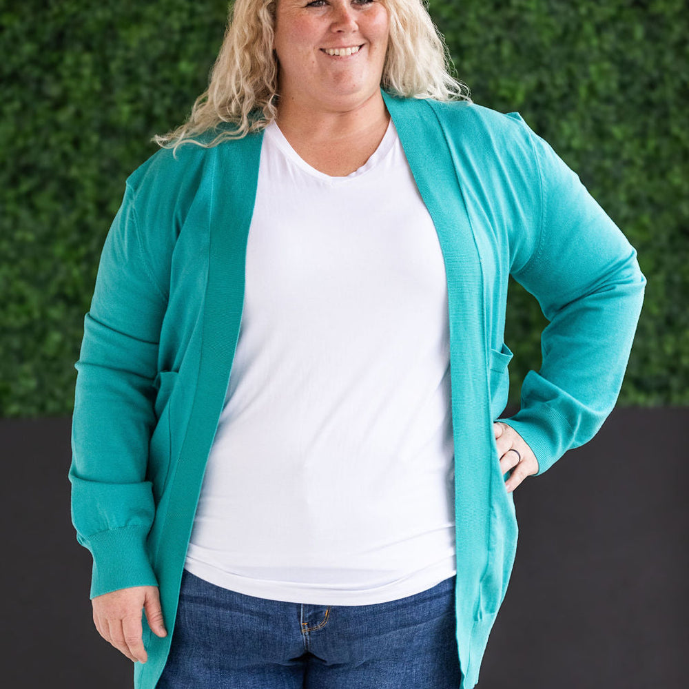 
                      
                        High Pocket Cardigan - Teal FINAL SALE
                      
                    