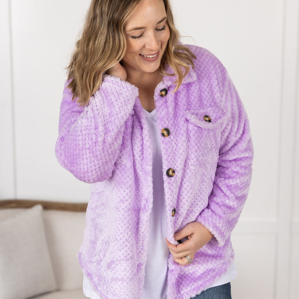 
                      
                        Fleece Shacket - Lavender
                      
                    