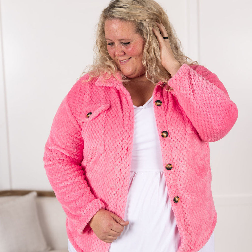 
                      
                        Fleece Shacket - Pink
                      
                    