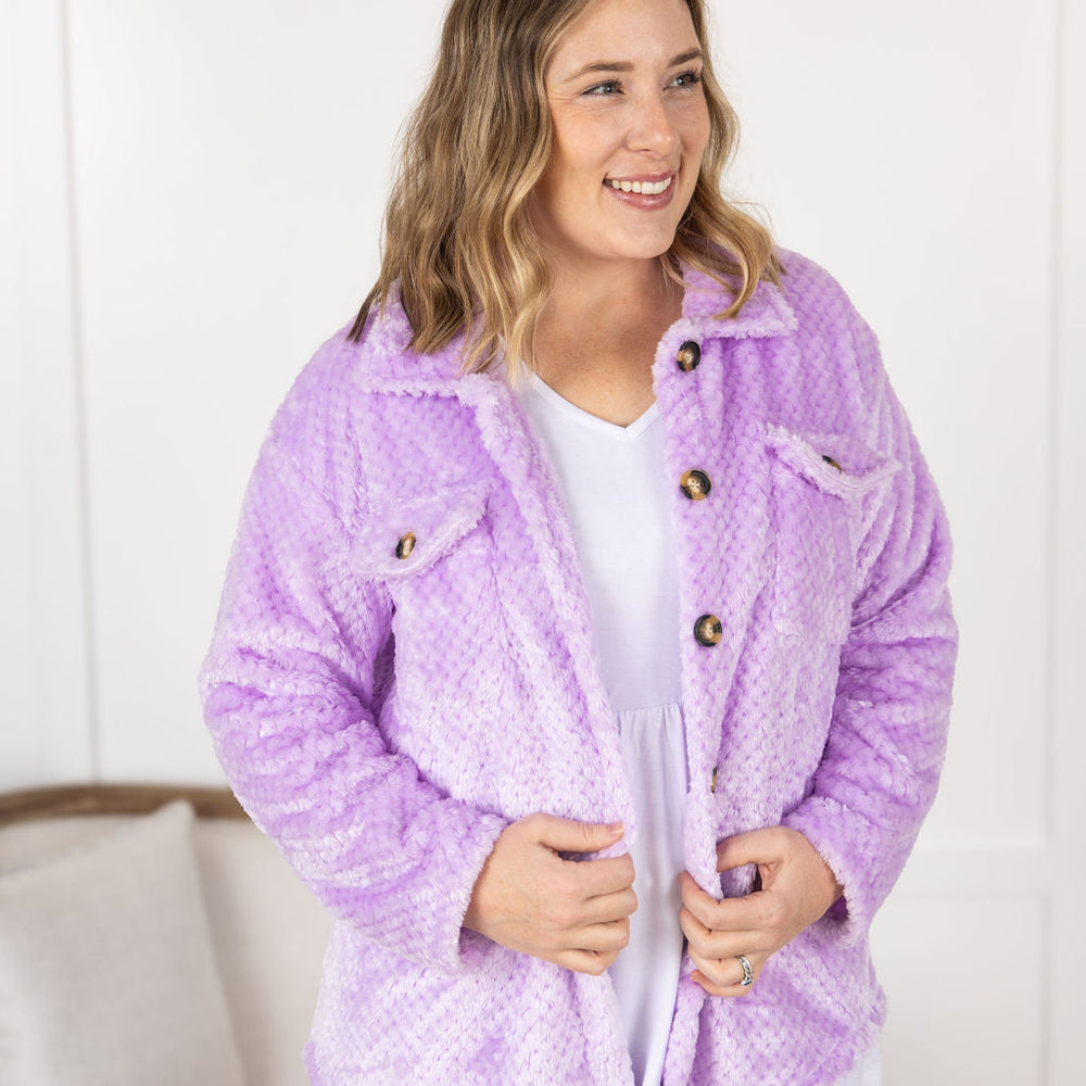 
                      
                        Fleece Shacket - Lavender
                      
                    