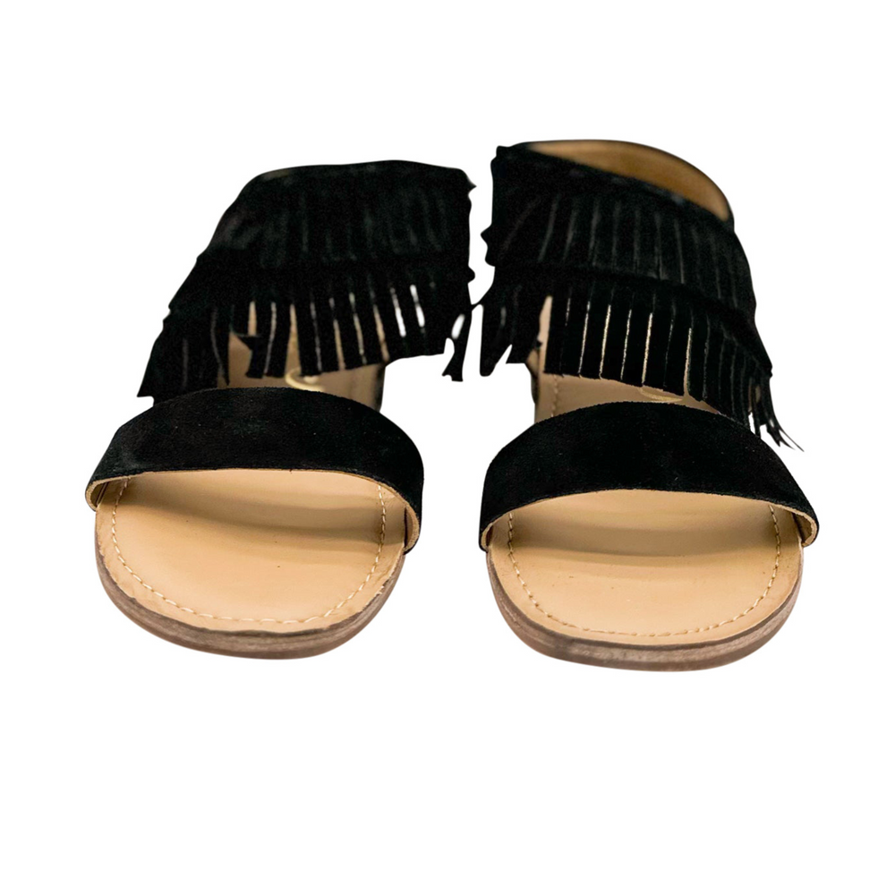 
                      
                        Fringe Star Sandal in Black
                      
                    