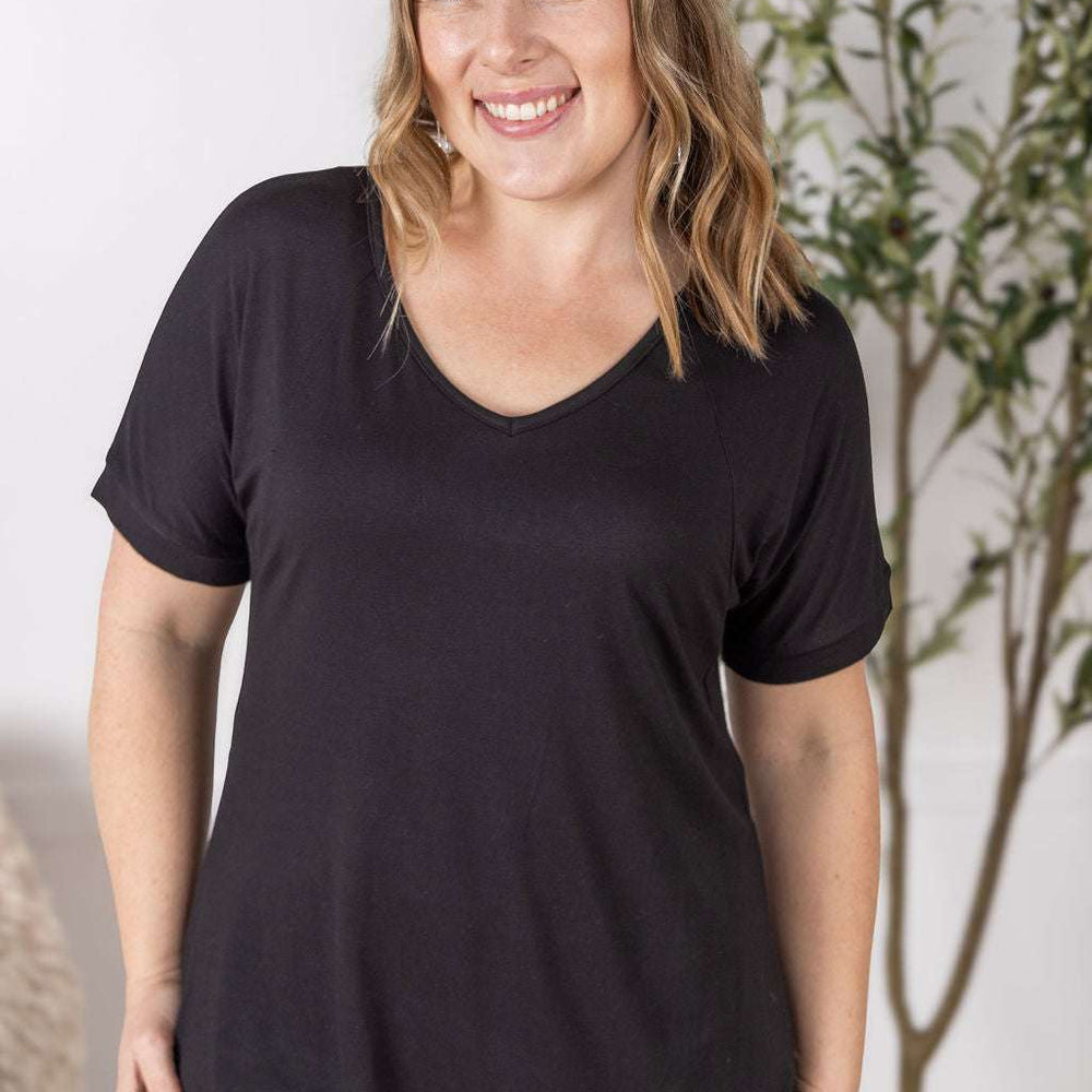 Bamboo V Neck Tee - Black 30 Ruthie's Rack Michelle Mae Michelle Mae