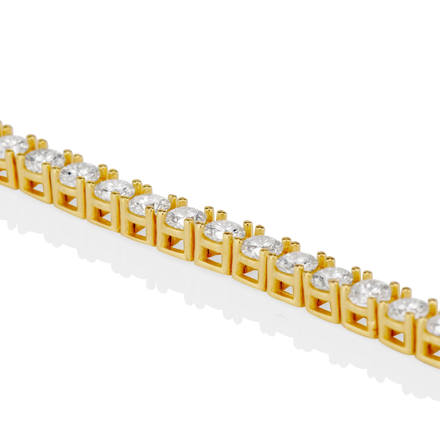 3mm moissanite tennis bracelet in yellow gold vermeil with round VVS D color stones and box clasp