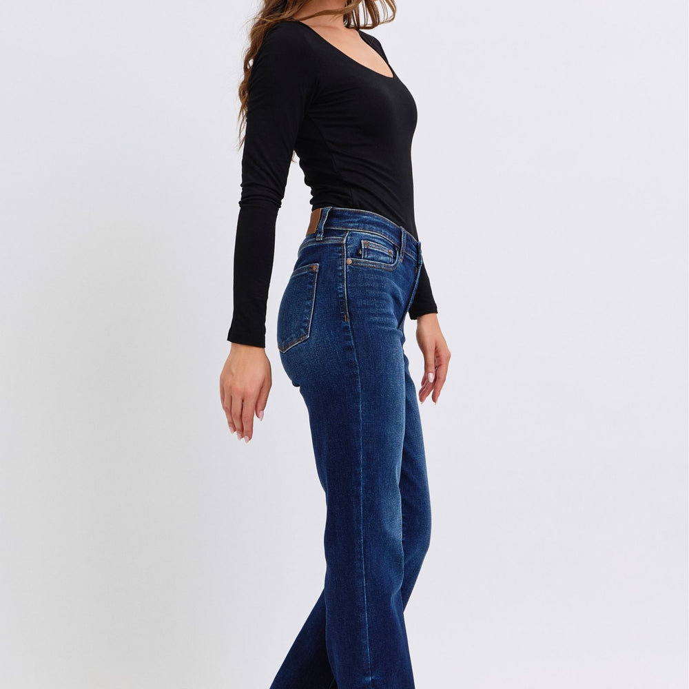 
                      
                        Judy Blue Full Size Raw Hem Straight Leg Jeans
                      
                    