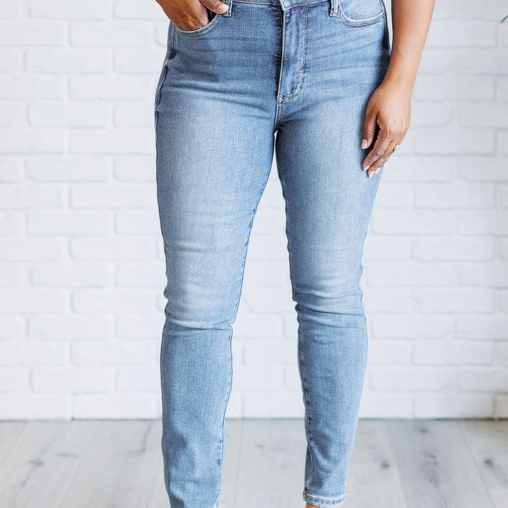 
                      
                        Justine High Rise Control Top Contrast Wash Skinny Jeans
                      
                    