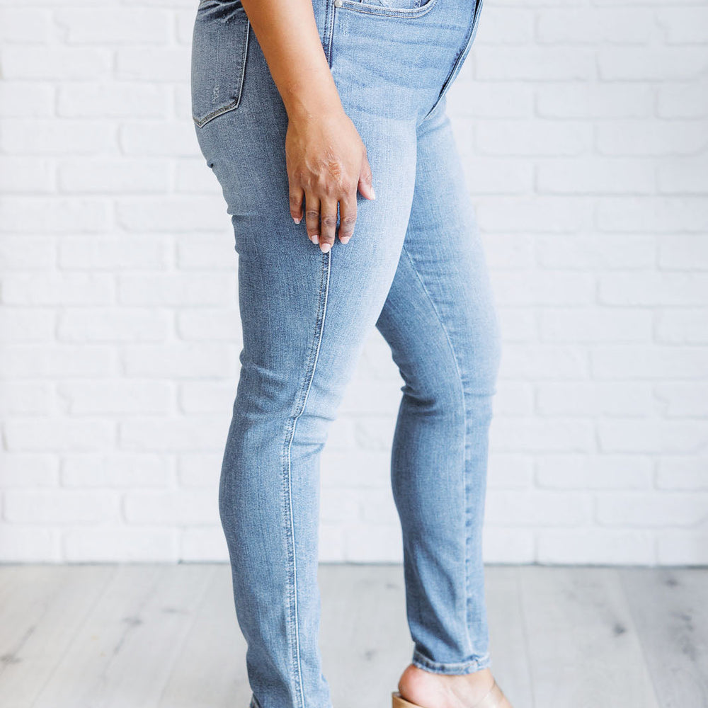 
                      
                        Justine High Rise Control Top Contrast Wash Skinny Jeans
                      
                    