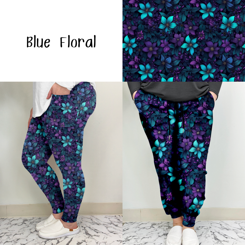 Blue Floral Leggings/Joggers | Run ends 11/2 | ETA 32 Days