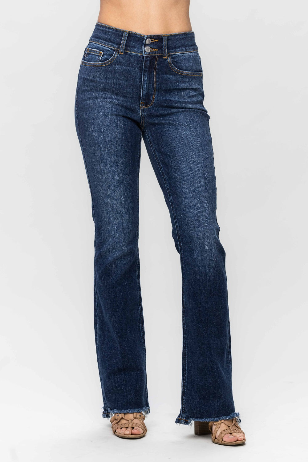 Edgy & Flared: Frayed Hem Bootcut Jeans