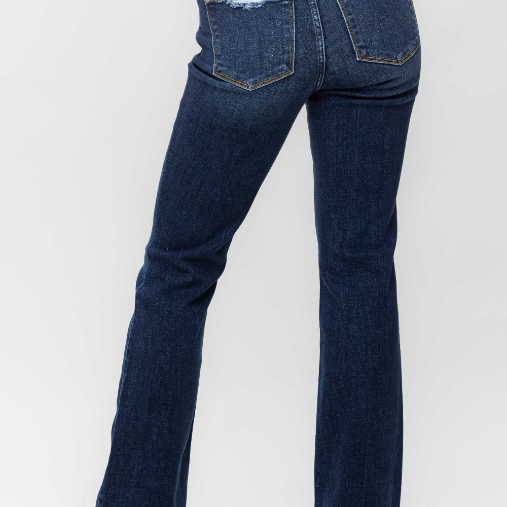 
                      
                        Edgy & Flared: Frayed Hem Bootcut Jeans
                      
                    