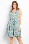 Be Stage Full Size Print Wrinkle Free Ruffled Dress