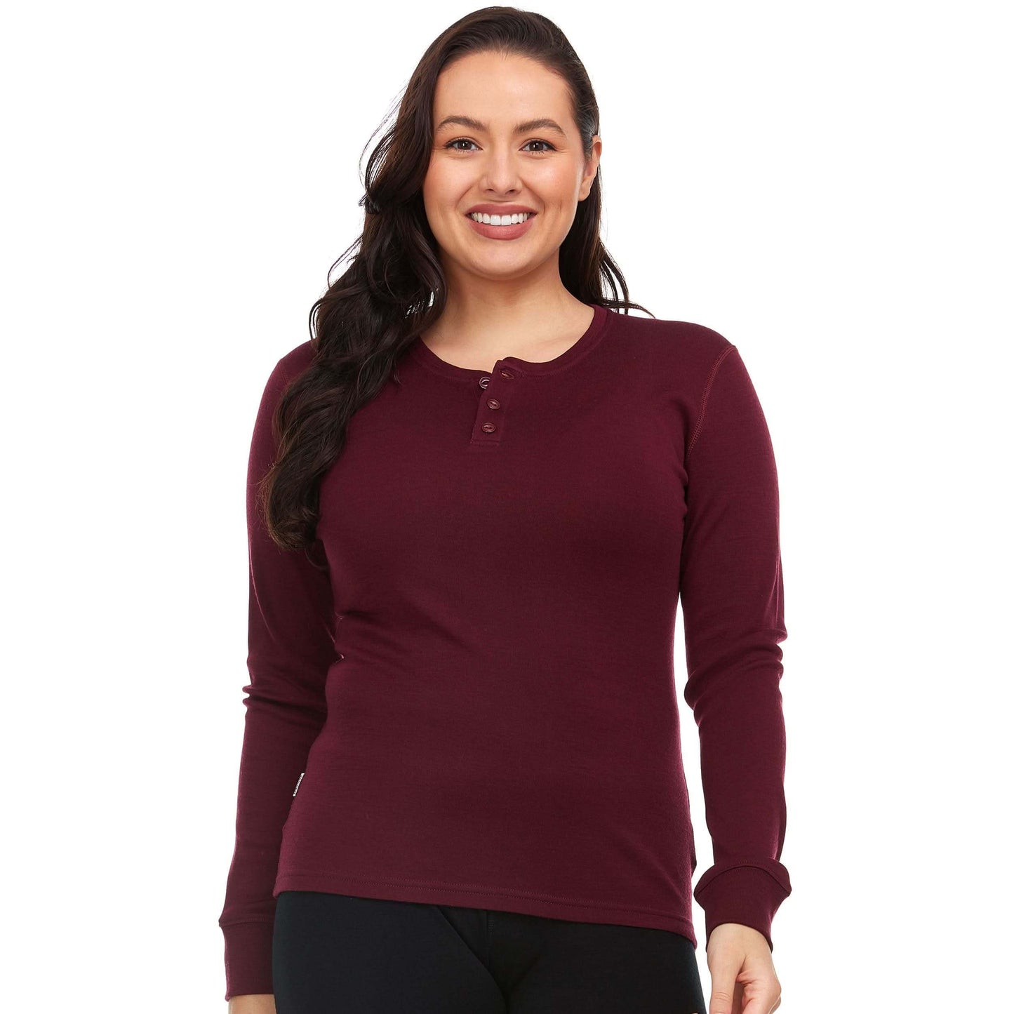 Midweight Merino Wool Henley long sleeve shirt by Minus33 in 100% merino wool