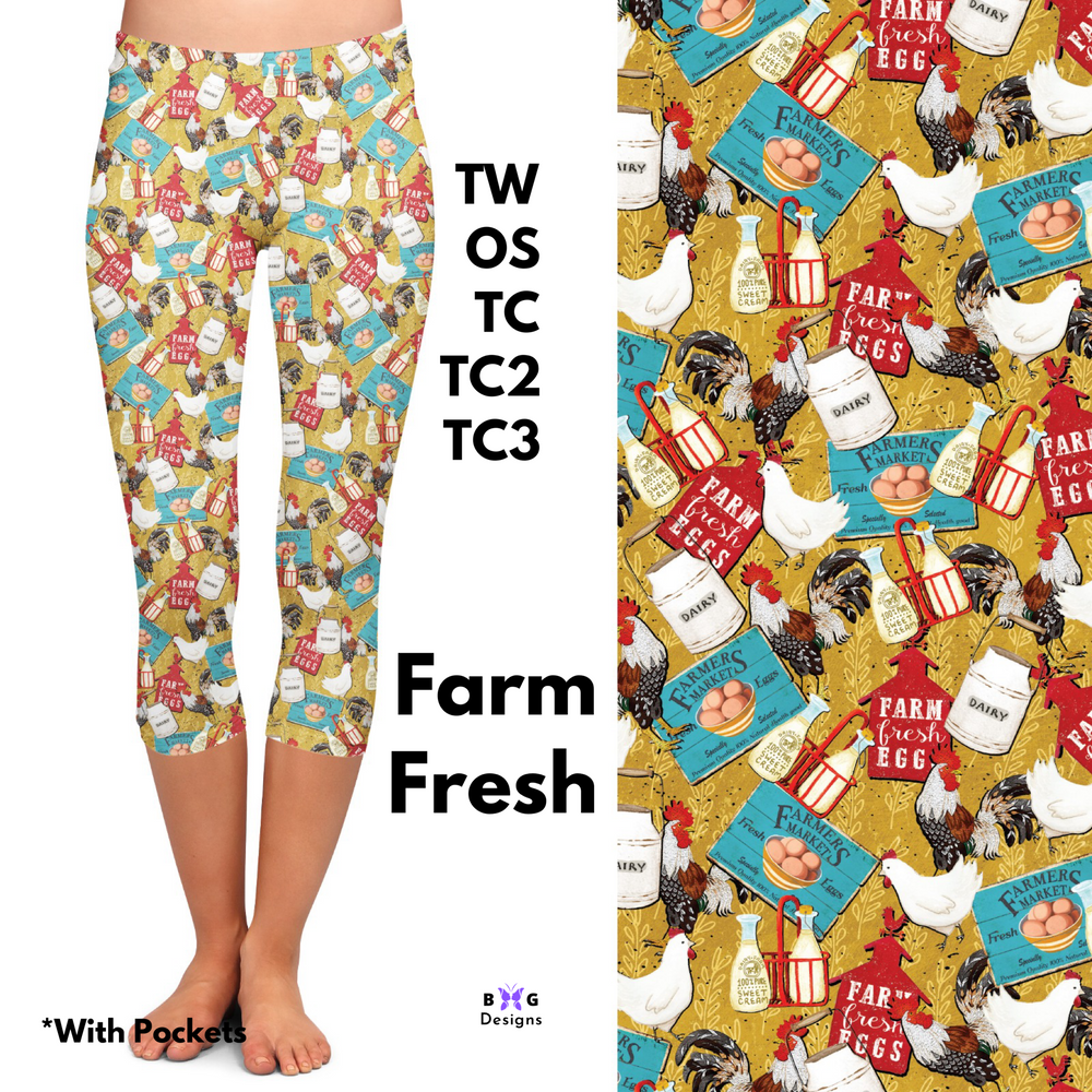 Farm Fresh - Capri Leggings with Pockets