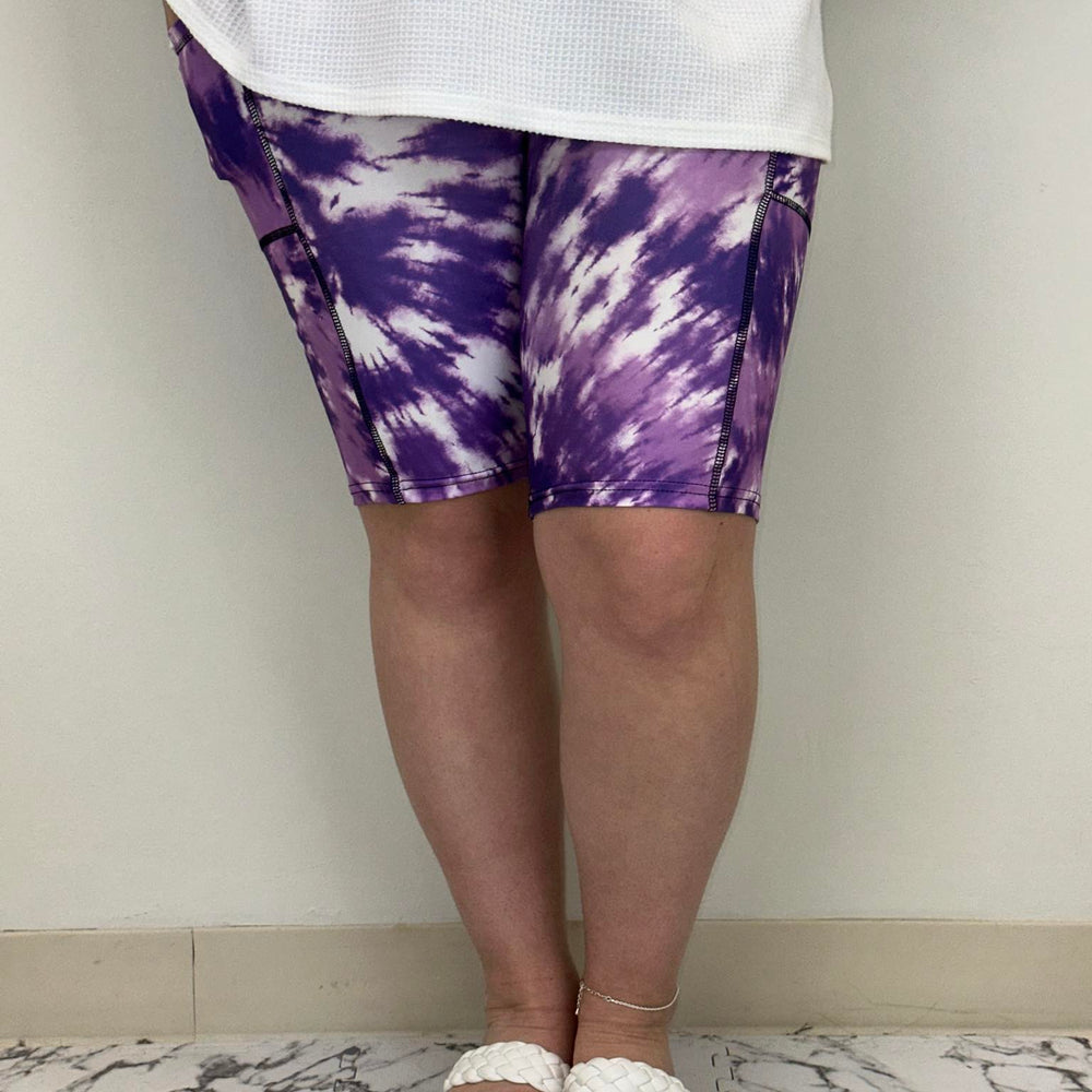 
                      
                        Purple Tie Dye Bermuda Shorts w/ Pockets
                      
                    