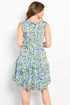 Be Stage Full Size Print Wrinkle Free Ruffled Dress