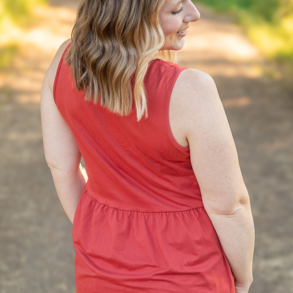 
                      
                        Renee Ruffle Tank - Brick
                      
                    