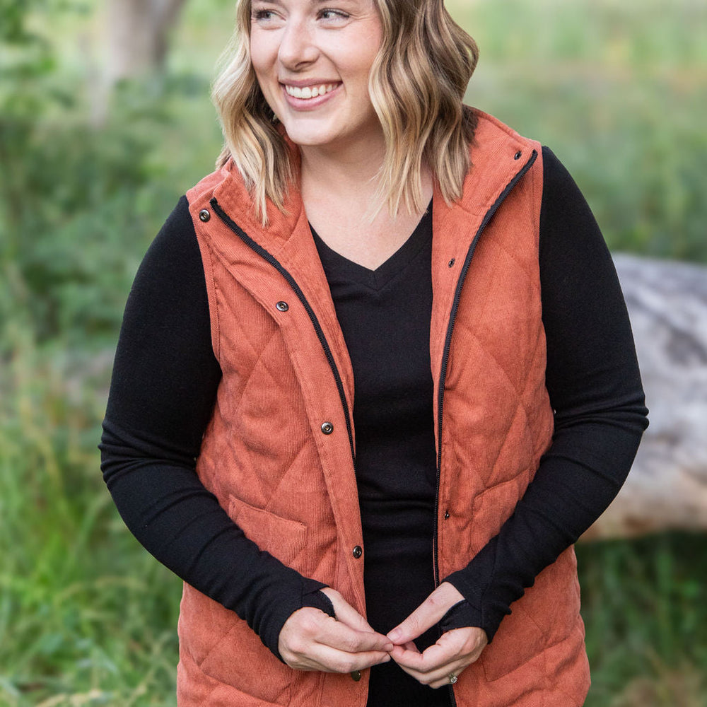 
                      
                        IN STOCK Corduroy Vest - Pumpkin
                      
                    