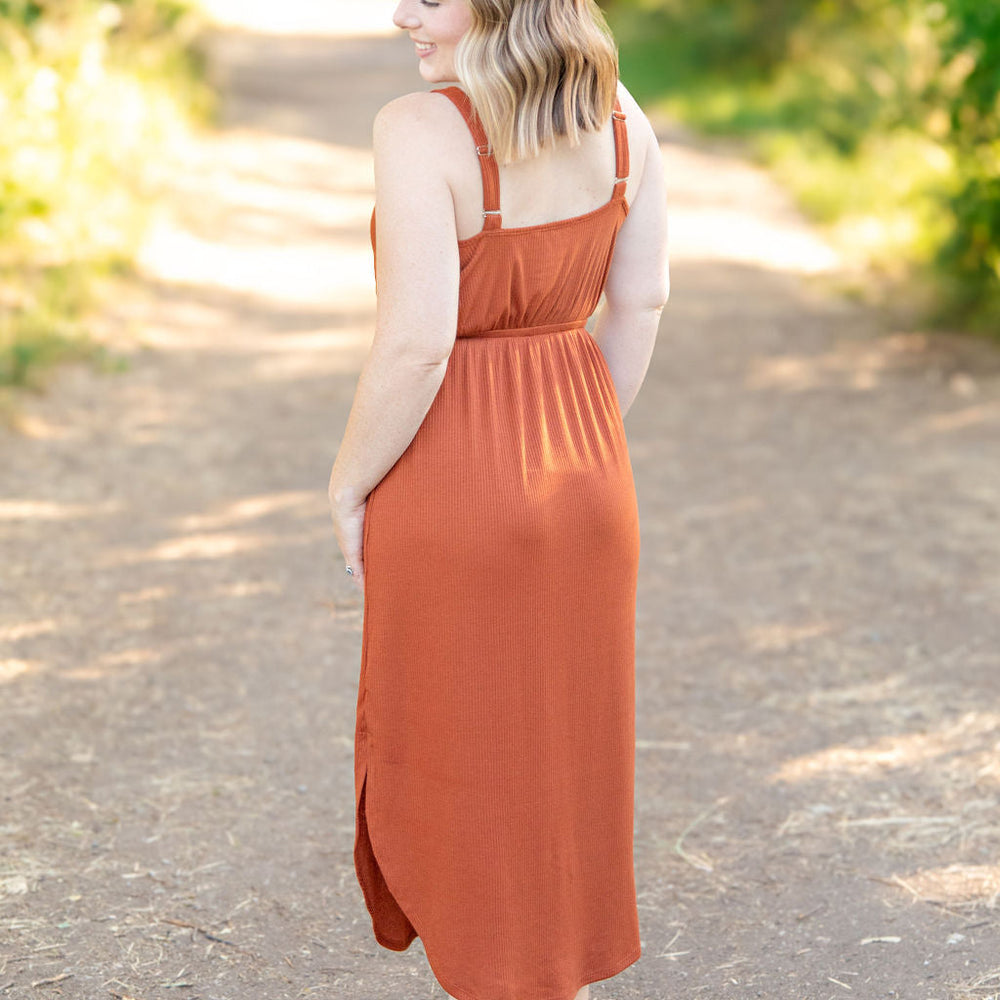 
                      
                        Reagan Ribbed Midi Dress - Rust
                      
                    