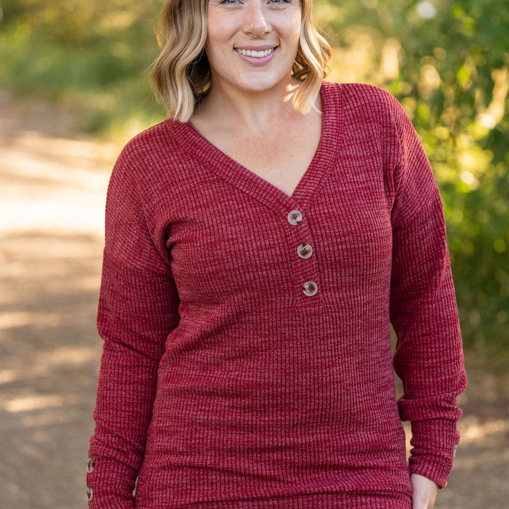 
                      
                        Brittney Button Sweater - Berry
                      
                    