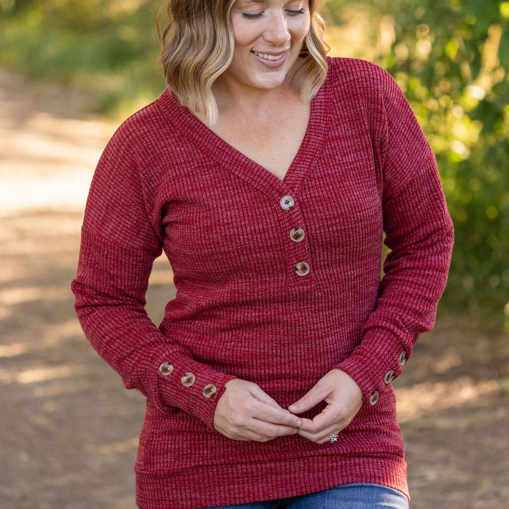 
                      
                        Brittney Button Sweater - Berry
                      
                    