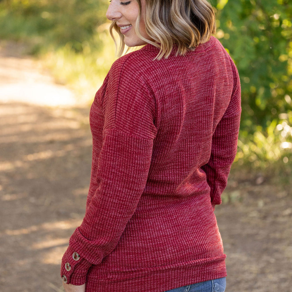 
                      
                        Brittney Button Sweater - Berry
                      
                    