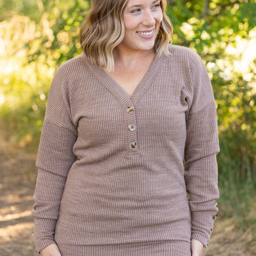 
                      
                        Brittney Button Sweater - Mocha
                      
                    