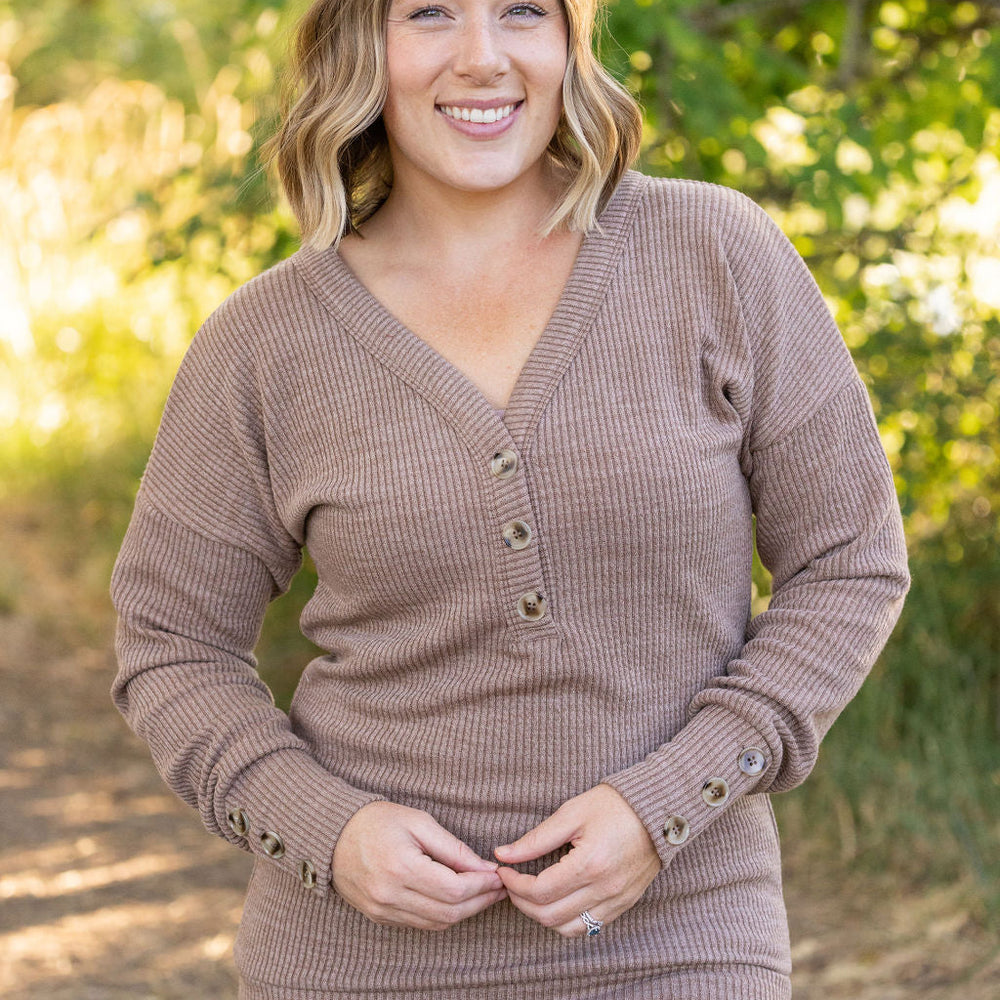 
                      
                        Brittney Button Sweater - Mocha
                      
                    