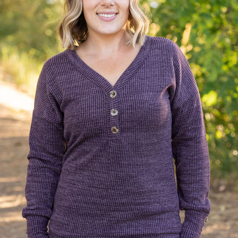 
                      
                        Brittney Button Sweater - Purple
                      
                    