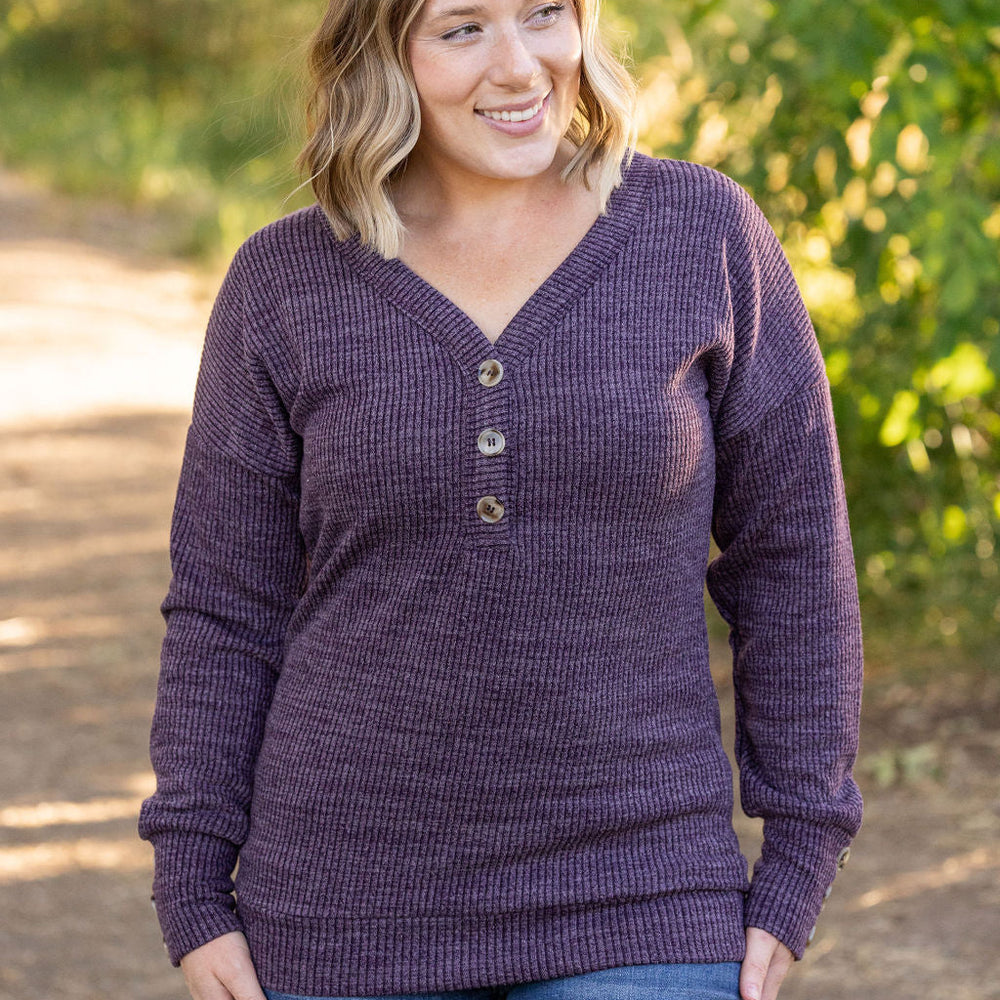 
                      
                        Brittney Button Sweater - Purple
                      
                    