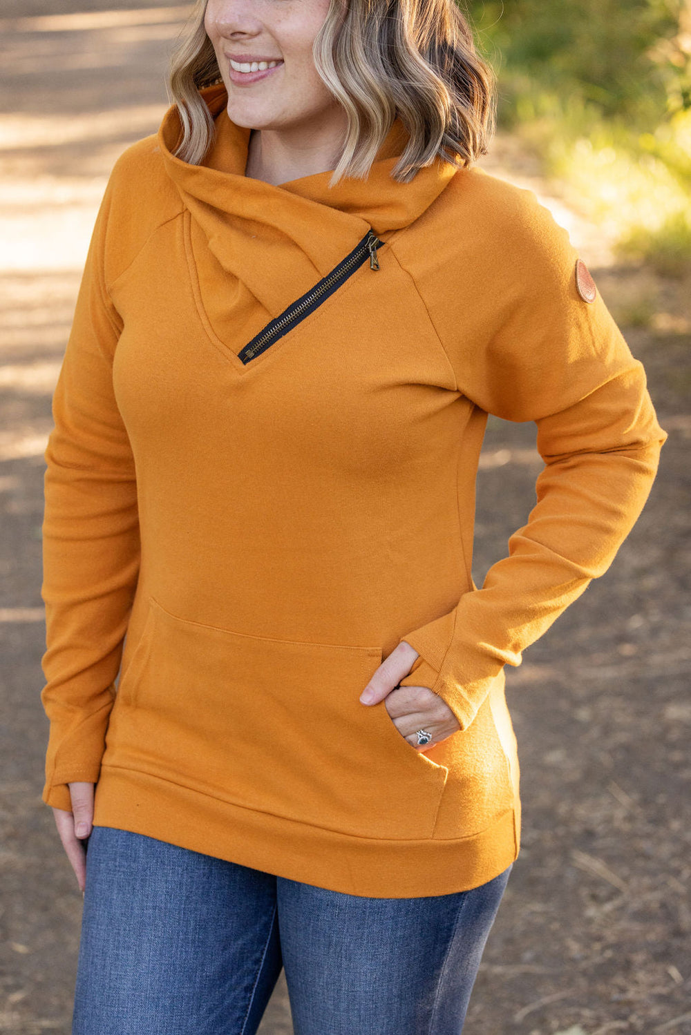 Classic Zoey ZipCowl Sweatshirt - Camel