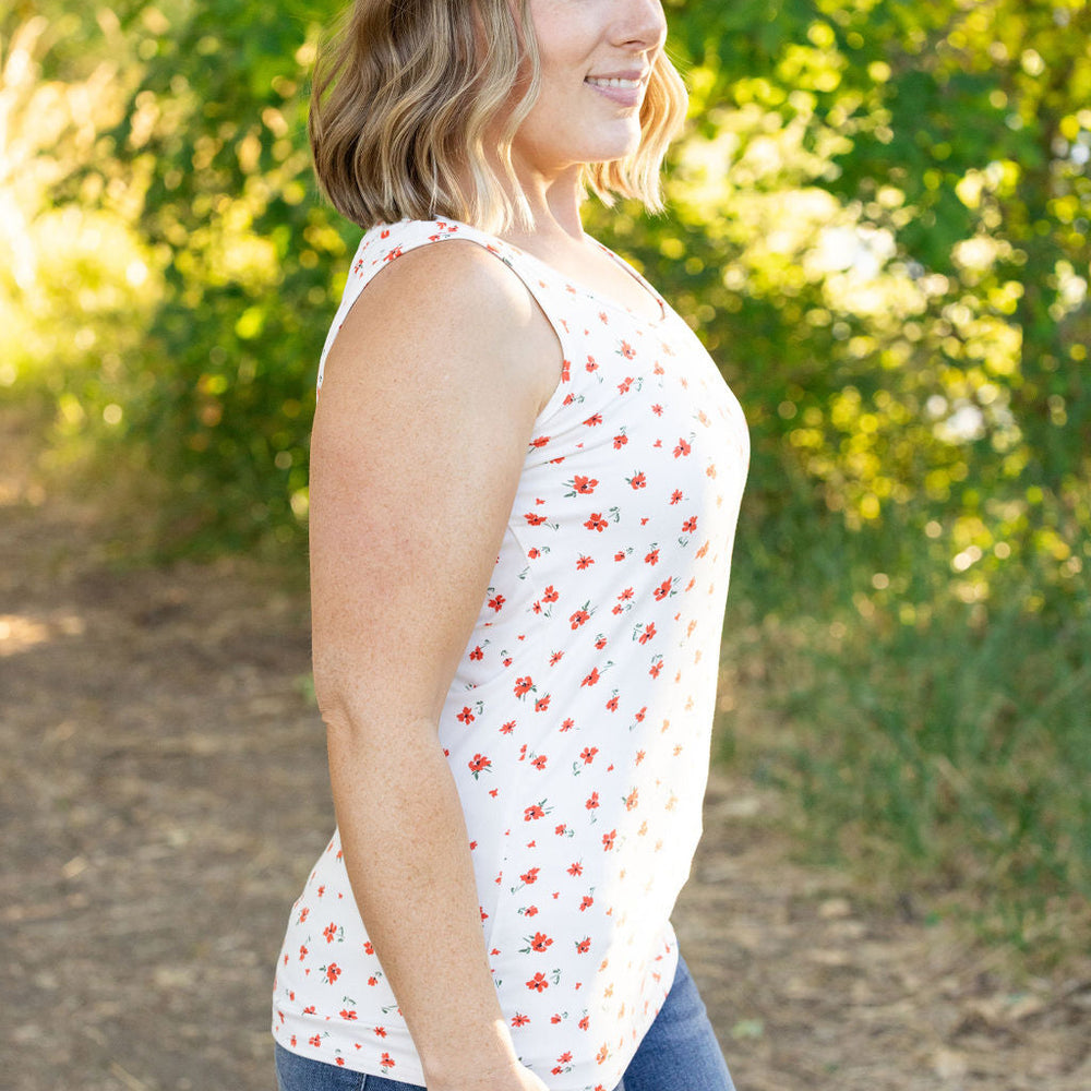 
                      
                        Luxe Crew Tank - Micro Ivory Floral
                      
                    