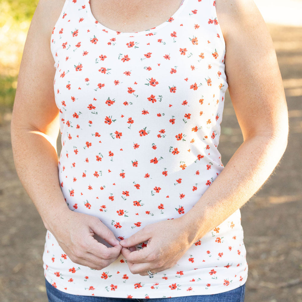 
                      
                        Luxe Crew Tank - Micro Ivory Floral
                      
                    